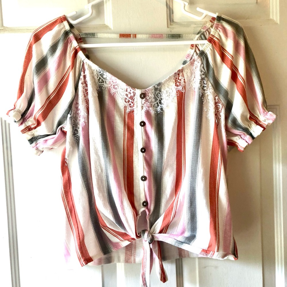 Crave Fame Multicolor Striped Blouse